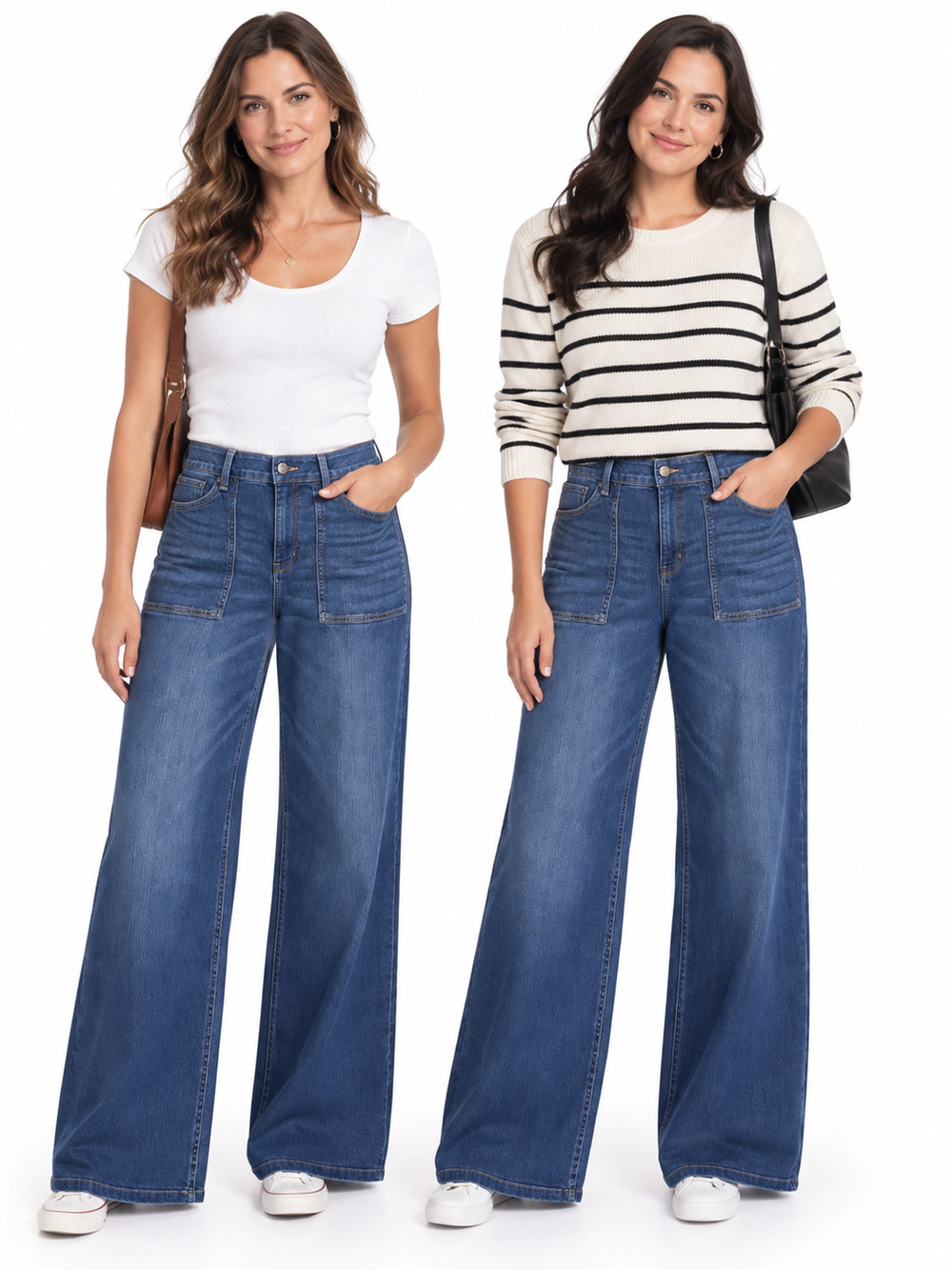 Y2K Liz Clairborne Womens Jeans Size 10 Wide Leg Stretch Waist Cottagecore Lot 2